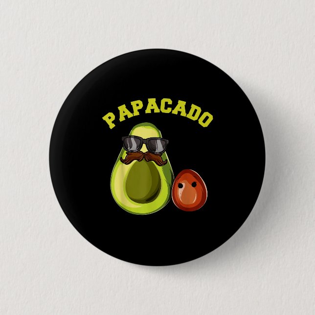 Avocado Shirt For Men, Papacado Pregnancy Announce Button (Vorderseite)