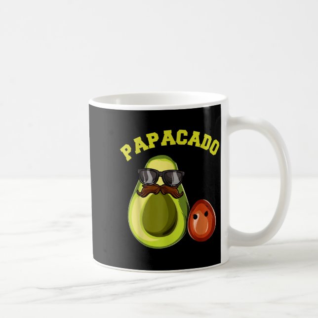 Avocado Shirt For Men, Papacado Pregnancy Announce Kaffeetasse (Rechts)