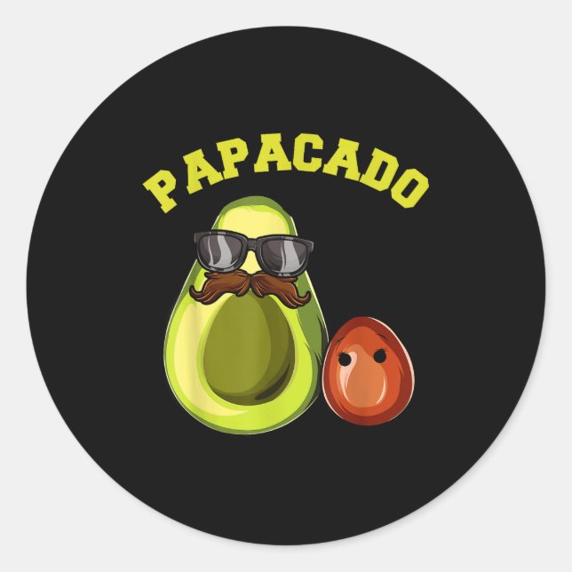 Avocado Shirt For Men, Papacado Pregnancy Announce Runder Aufkleber (Vorderseite)