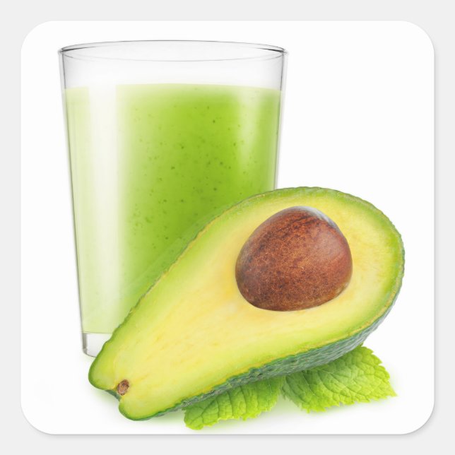 Avocado Smoothie Quadratischer Aufkleber (Vorderseite)