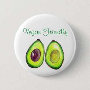 Avocado Spaß Text Vegan Food Healthy Fruit Button