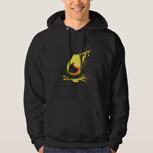 Avocado Splash Vegan Vegetarian Healthy Food Hoodie (Vorderseite)