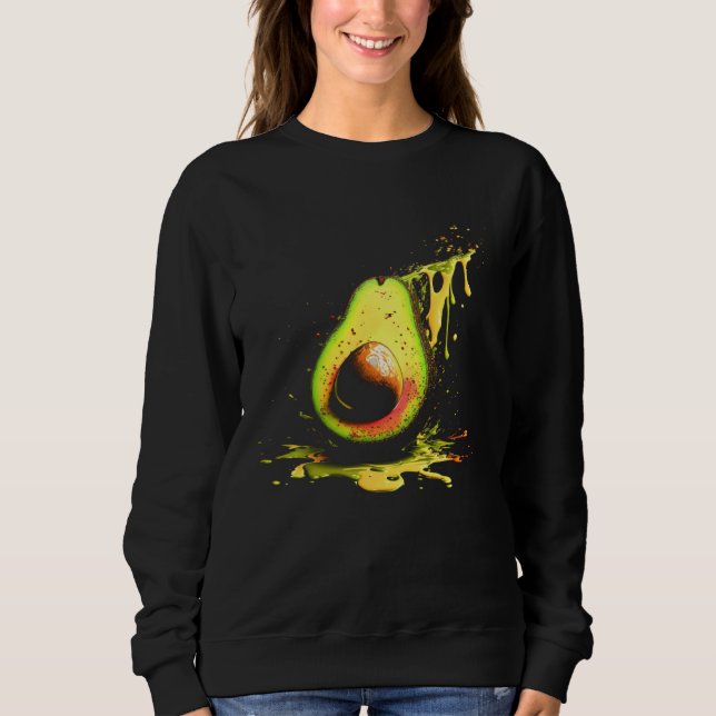 Avocado Splash Vegan Vegetarian Healthy Food Sweatshirt (Vorderseite)