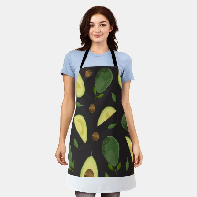 Avocado-Stoff-Set Schürze (Getragen)