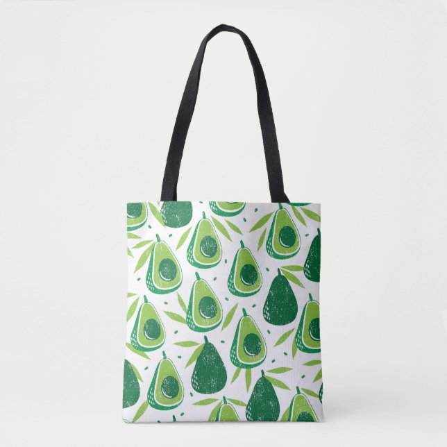 Avocado, strukturierte Briefmarke, nahtlose Muster (Vorderseite)