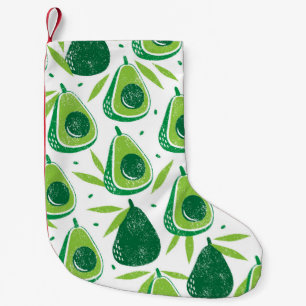 Avocado, strukturierte Briefmarke, nahtlose Muster Kleiner Weihnachtsstrumpf