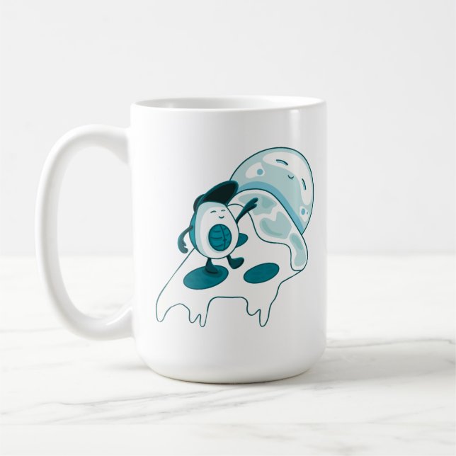 Avocado Surfen auf einem Slice Pizza Ice-Version Kaffeetasse (Links)