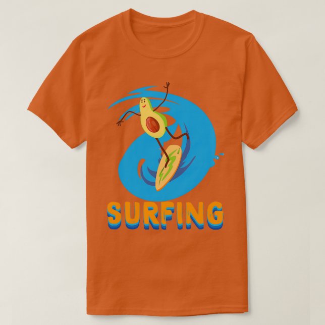 Avocado Surfing Funny Avocado Surfen 1 T-Shirt (Design vorne)