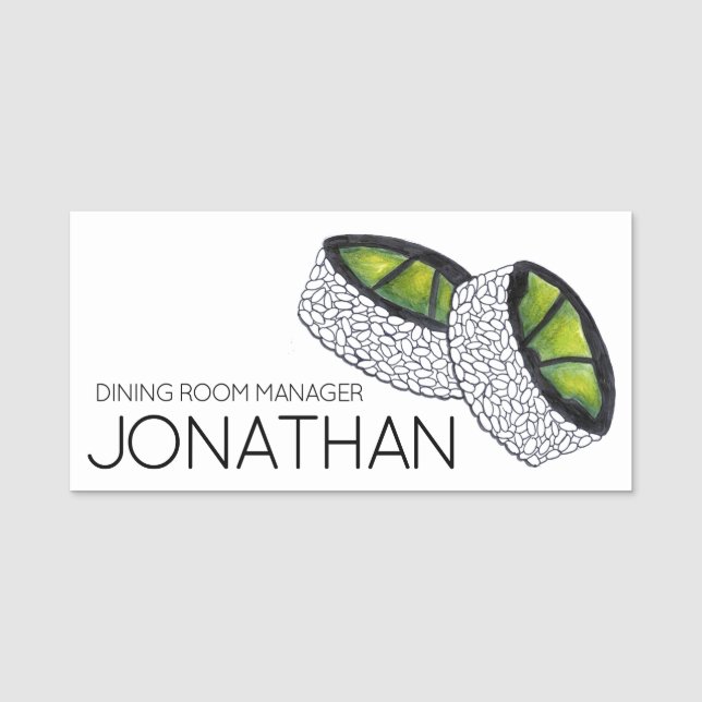 Avocado Sushi Roll japanisches Restaurant Namensschild (Vorderseite)