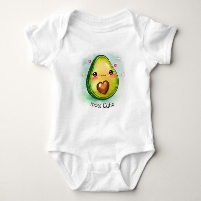 Avocado Süsse mit Ihrem Text - Baby Bodysuit Baby Strampler (Vorderseite)