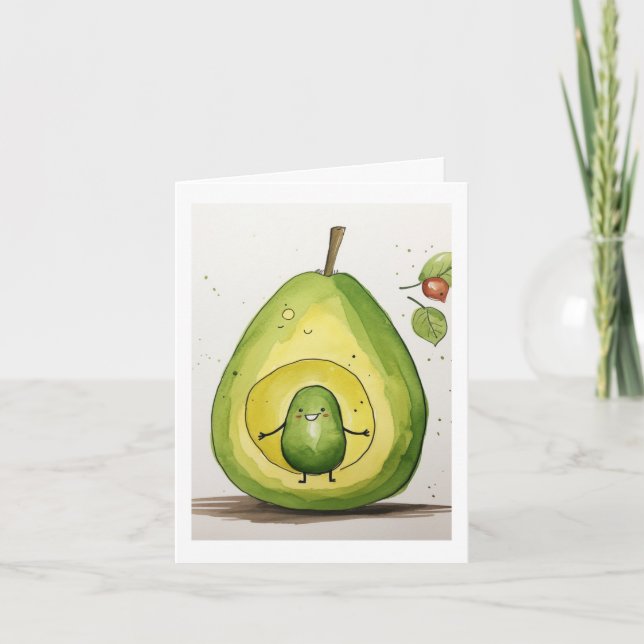 Avocado, süßes Baby-Avocado-Design Karte (Vorderseite)