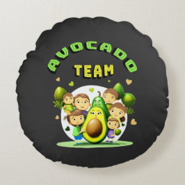 Avocado-Team Rundes Kissen