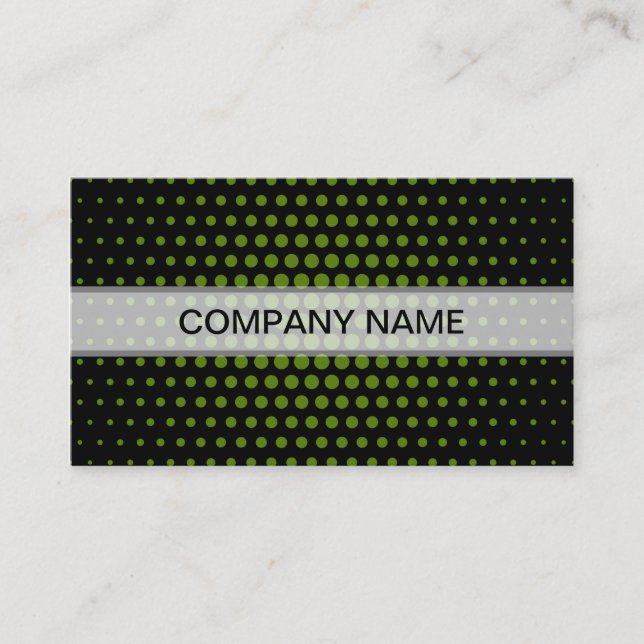 Avocado Techno Dots Modern Black Visitenkarte (Vorderseite)