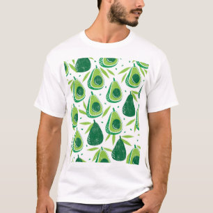 Avocado, texturierter Stempel, nahtloses Muster. T-Shirt