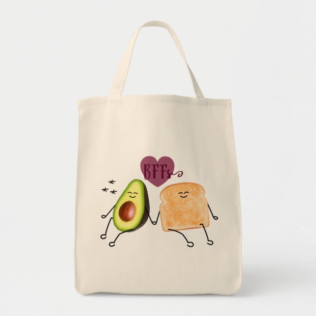 Avocado Toast Bio Cotton Tote Bag Tragetasche (Vorne)