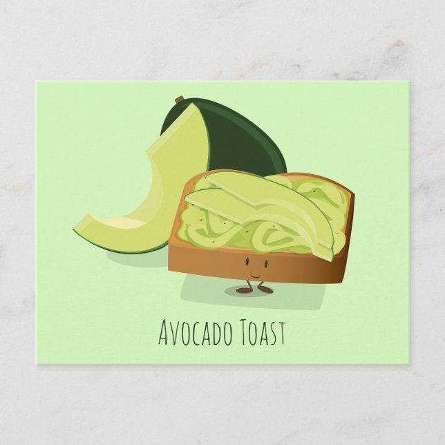 Avocado-Toast-Cartoon | Postkarte (Vorderseite)