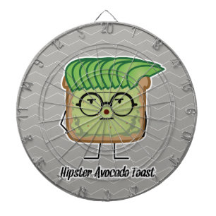Avocado Toast Hipster Brille graue Haare Dartscheibe