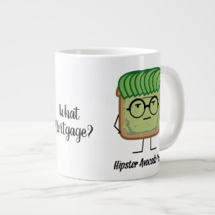 Avocado Toast Hipster Brille graue Haare Jumbo-Tasse