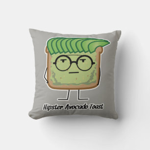 Avocado Toast Hipster Brille graue Haare Kissen
