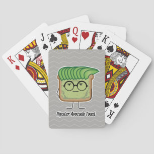 Avocado Toast Hipster Brille graue Haare Spielkarten