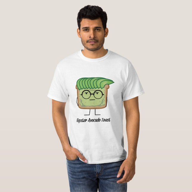 Avocado-Toast-Hipsterglas-Schmiererhaar T-Shirt (Vorne ganz)