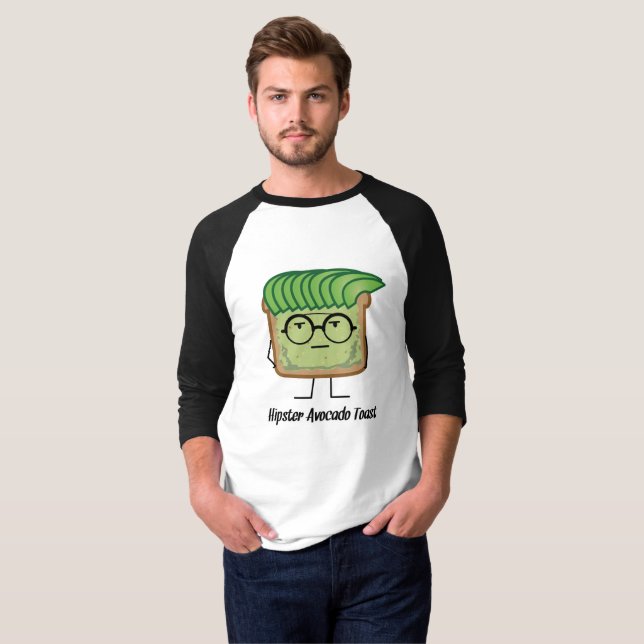 Avocado-Toast-Hipsterglas-Schmiererhaar T-Shirt (Vorne ganz)
