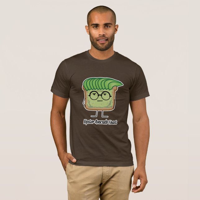 Avocado-Toast-Hipsterglas-Schmiererhaar T-Shirt (Vorne ganz)