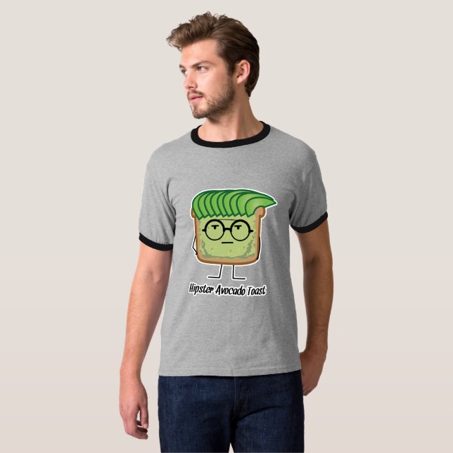 Avocado-Toast-Hipsterglas-Schmiererhaar T-Shirt (Vorne ganz)