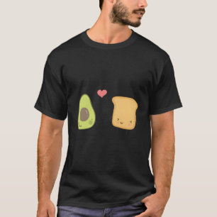 Avocado Toast Liebe Niedlicher Cartoon Grafik T-Shirt