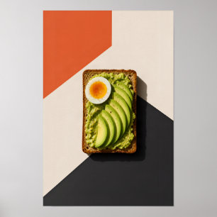 Avocado-Toast mit Ei – Moderne geometrische Frühst Poster