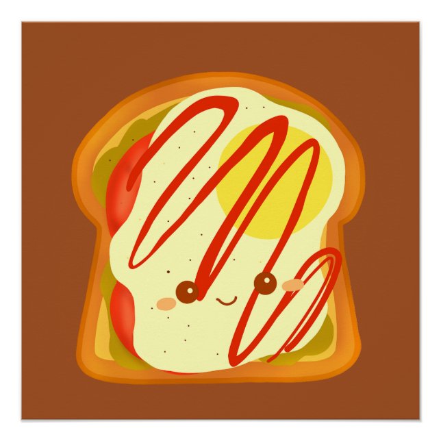 Avocado Toast mit Eiern und Tomaten Poster (Vorderseite)