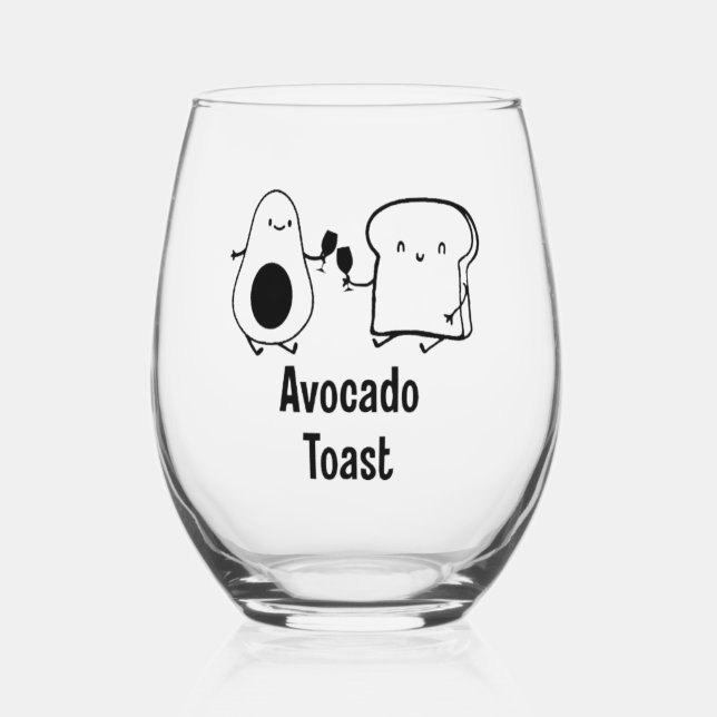 Avocado Toast Weinglas Ohne Stiel (Vorderseite)