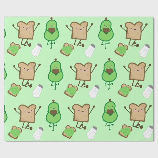 Avocado Toast Wrapping Paper Geschenkpapier (Flach)