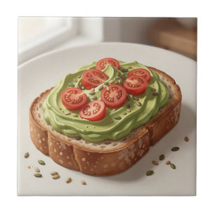 Avocado-Tomaten-Toast Frische Frühstückskunst Fliese