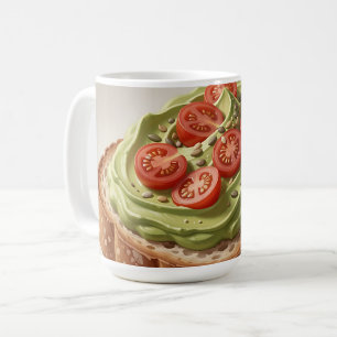 Avocado-Tomaten-Toast Frische Frühstückskunst Kaffeetasse