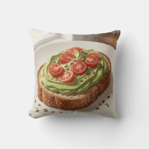 Avocado-Tomaten-Toast Frische Frühstückskunst Kissen