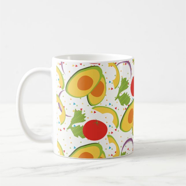 Avocado Tomato Salad Greenery Muster Kaffeetasse (Links)