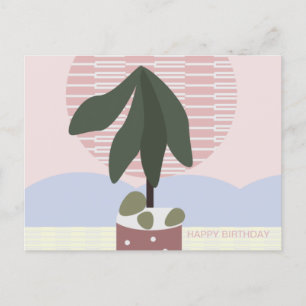 Avocado Tree Blush Mute Birthday Geometric Postkarte