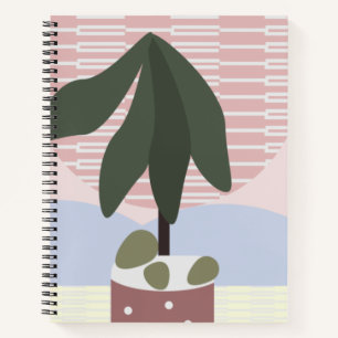 Avocado Tree Blush Muted Geometrisch Notizbuch