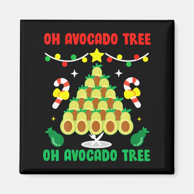 Avocado Tree Funny Food Vegan Christmas Gift  Magnet (Vorne)
