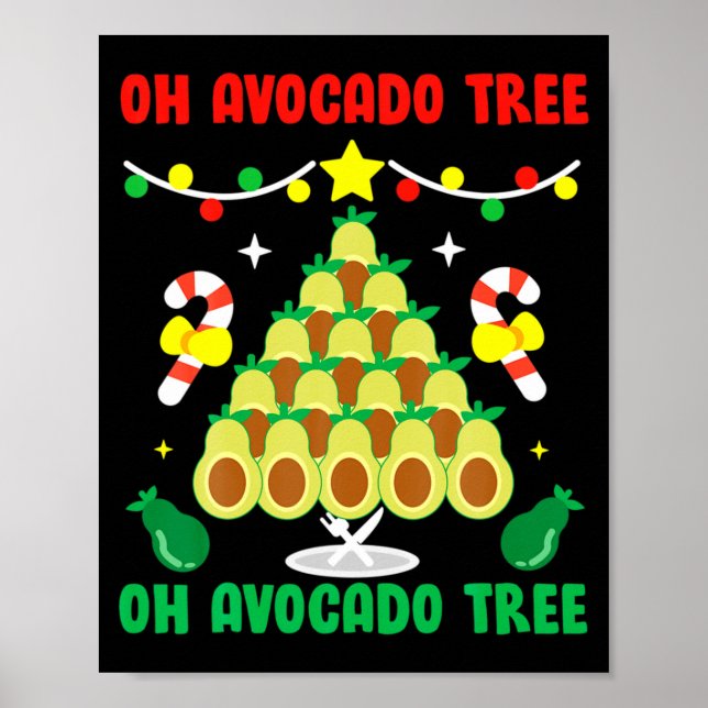 Avocado Tree Funny Food Vegan Christmas Gift  Poster (Vorne)