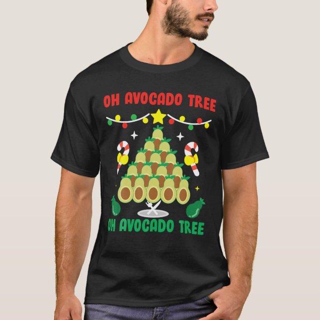 Avocado Tree Funny Food Veganes Weihnachtsgeschenk T-Shirt (Vorderseite)