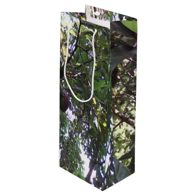 Avocado Tree Geschenktüte Für Weinflaschen (Vorderseite Schrägansicht)