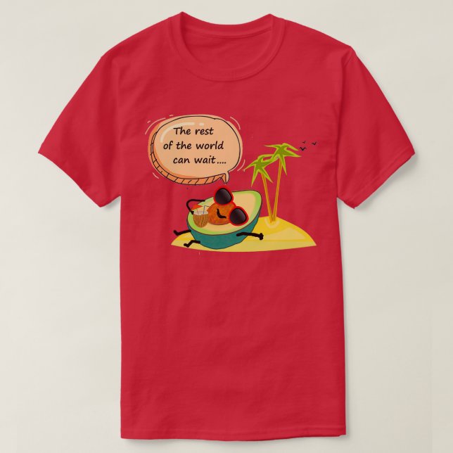 Avocado tropische Insel T-Shirt (Design vorne)