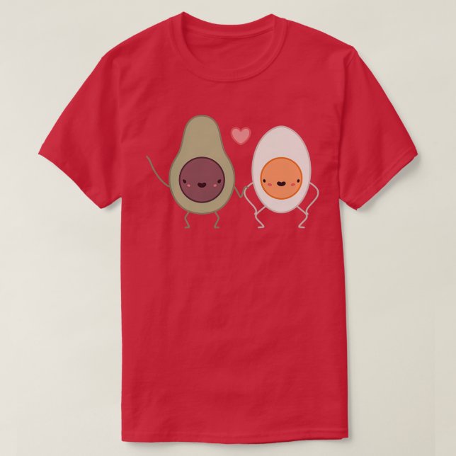 Avocado und Eier Die Liebenden Schwarz T-Shirt (Design vorne)