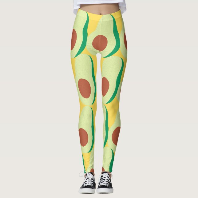 Avocado und Gelbe Leggings (Vorderseite)