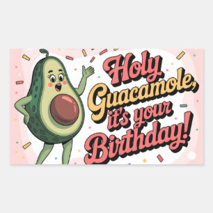 Avocado und "Heiliger Guacamole, es ist dein Gebur Rechteckiger Aufkleber