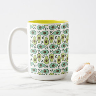 Avocado- und Koriander-Salat-Muster Zweifarbige Tasse
