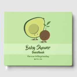 Avocado und Pit Cartoon Character Baby Shooter Gästebuch