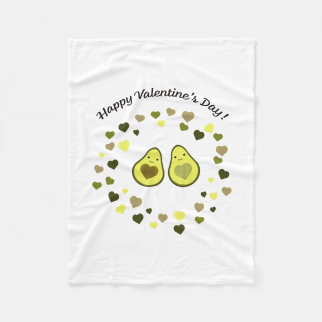 Avocado Valentine Fleecedecke (Vorderseite)